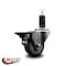 Service Caster 3'' Gray Poly Swivel 1-1/4'' Expanding Stem Caster with Brake SCC-EX20S314-PPUB-PLB-114 - alternate 4